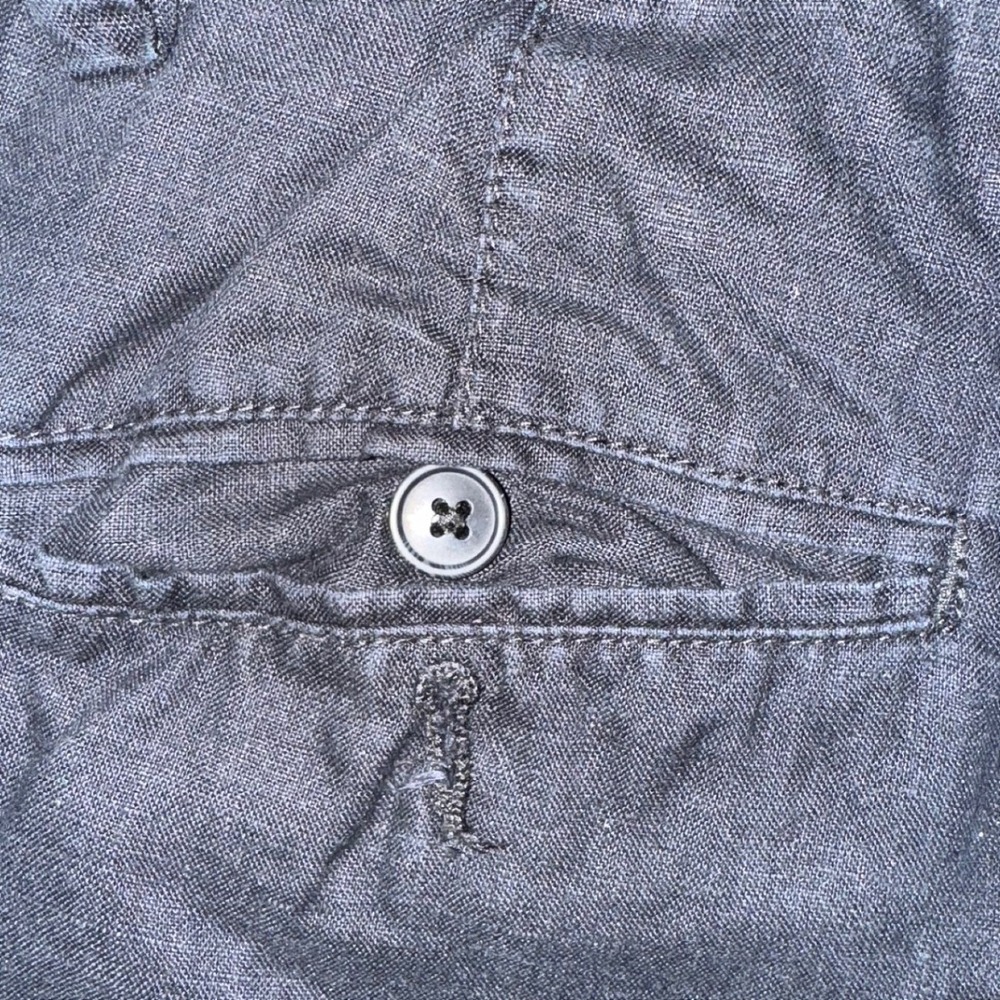 H&M Black 100% Linen Straight Leg Drawstring Pants 33R Womens Mens Casual - Picture 12 of 13